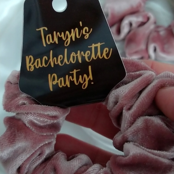 Bachelorette Party Personalized Scrunchie Tags | Custom Hangtags | Set of 12 - Picture 3 of 3